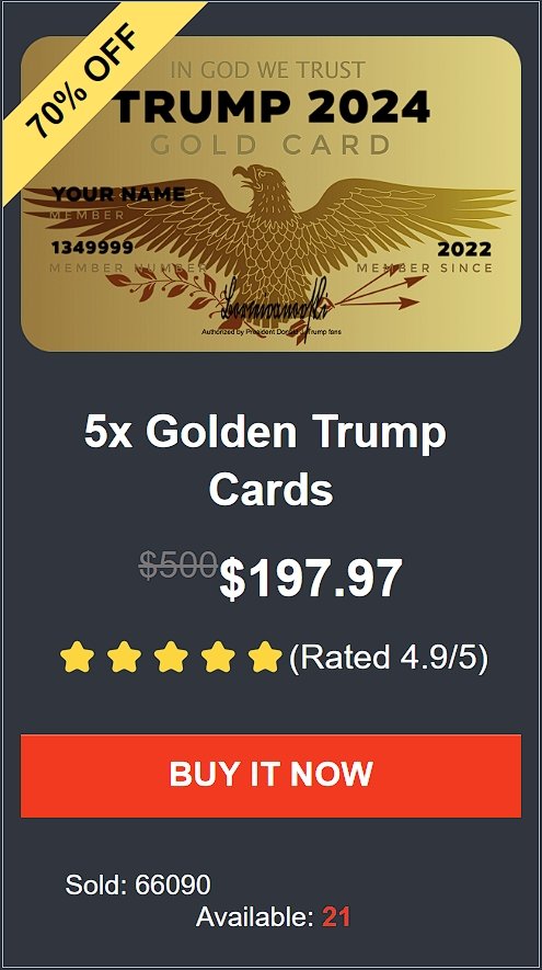 5x trump gold cards